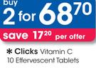 Clicks Vitamin C 2 x 10 Effervescent Tablets