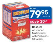 Bestum Advanced Multinutrient With Probiotics 30 Tablets-Per Pack