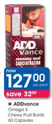 ADDvance Omega 3 Chewy Fruit Bursts 60 Capsules
