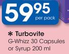 Turbovite G-Whizz 30 Capsules Or Syrup-200ml Per Pack