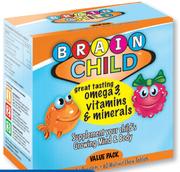 Brain Child 60 Fruity Fish Oil Burstlets-Per Pack