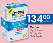 Centrum My Nutrients Omega 3 60 Softgels-Per Pack