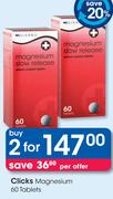 Clicks Magnesium-2x60 Tablets