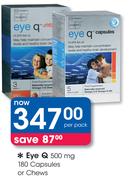 Eye Q 500mg 180 Capsules Or Chews-Per Pack