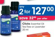 Clicks Essential Oil Tea Tree Or Lavender-2x20ml