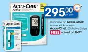 Accu-Chek Active Kit+ Free Accu-Chek 50 Active Strips-Per Offer