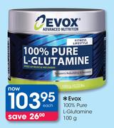 Evox 100% Pure L-Glutamine-100g Each