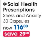 Solal Health Prescriptions Stress And Anxiety Capsules-30's