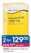 Clicks Flaxseed Oil 1000mg Capsules-2 x 90's