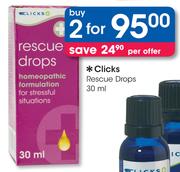 Clicks Rescue Drops-2 x 30ml