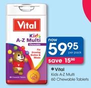 Vital Kids A-Z Multi 60 Chewable Tablets-Per Pack