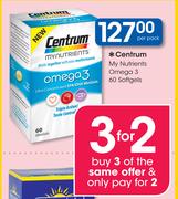 Centrum My Nutrients Omega 3 60 Softgels-Per Pack