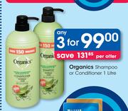 Organics Shampoo Or Conditioner-3 x 1Ltr
