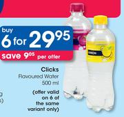 Clicks Flavoured Water-6 x 500ml 