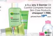 Garnier Oil Control Complete Facial Skin Care Products-Each