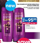 L'Oreal Elvive Shampoo Or Conditioner-2 x 400ml