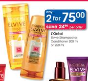 L'Oreal Elvive Shampoo Or Conditioner-200ml Or 250ml-For 2