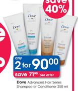 Dove Advanced Hair Series Shampoo Or Conditioner-2 x 250ml