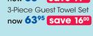 Clicks 3 Piece Guest Towel Set-Per Set