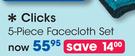 Clicks 5 Piece Facecloth Set-Per Set