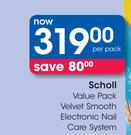 Scholl Value Pack Velvet Smooth Electronic Nail Care System-Per Pack