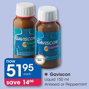 Gaviscon Liquid-150ml Aniseed Or Peppermint-Each
