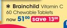 Brain Child Vitamin C 60 Chewable Tablets