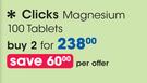Clicks Magnesium 100 Tablets-For 2
