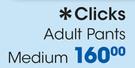 Clicks Medium Adult Pants-Per Pack