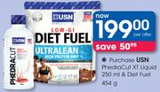 USN PhedraCut XT Liquid 250ml & Diet Fuel 454g-Per Offer