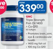 GNC Triple Strength Fish Oil 1400+ Co-Q10 60 Softgels-Per Pack