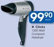 Clicks 1200 Watt Compact Hairdryer