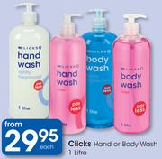 Clicks Hand Or Body Wash-1Ltr Each