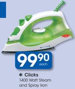 Clicks 1400 Watt Steam And Spray Iron
