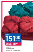 Clicks 6 Piece Towel Sets-Per Set