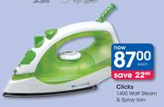 Clicks 1400 Watt Steam & Spray Iron