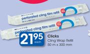Clicks Cling Wrap Refill-50mx300mm Each