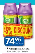 Airwick Freshmatic Twin Pack-2x250ml Per Pack