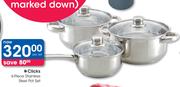 Clicks 6-Piece Stainless Steel Pot set-Per Set