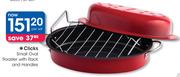 Clicks Small Oval Roaster With Rack And Handles-Per Set