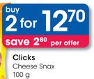 Clicks Cheese Snax-2x100g