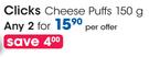 Clicks Cheese Puffs-2x150g