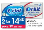 Wrigley's Orbit Professional Gum Blister Packs-2's