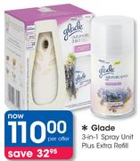 Glade 3-In-1 Spray Unit Plus Extra Refill-Per Offer