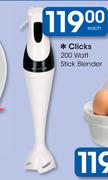Clicks 200 Watt Stick Blender-Each