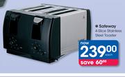 Safeway 4-Slice Stainless Steel Toaster-Each