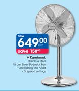 Kambrook Stainless Steel 40cm Steel Pedestal Fan