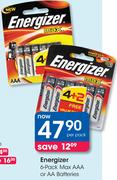 Energizer 6 Pack Max AAA Or AA Batteries-Per Pack