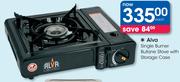 Alva Single Burner Butane Stove With Storage Case-Each