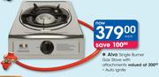 Alva Single Burner Gas Stove With Attachments-Each